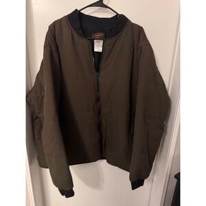 Yukon Gear Mens Insulated Bomber Jacket Olive Green Quilted Full Zip 2XL 3N1-SGB